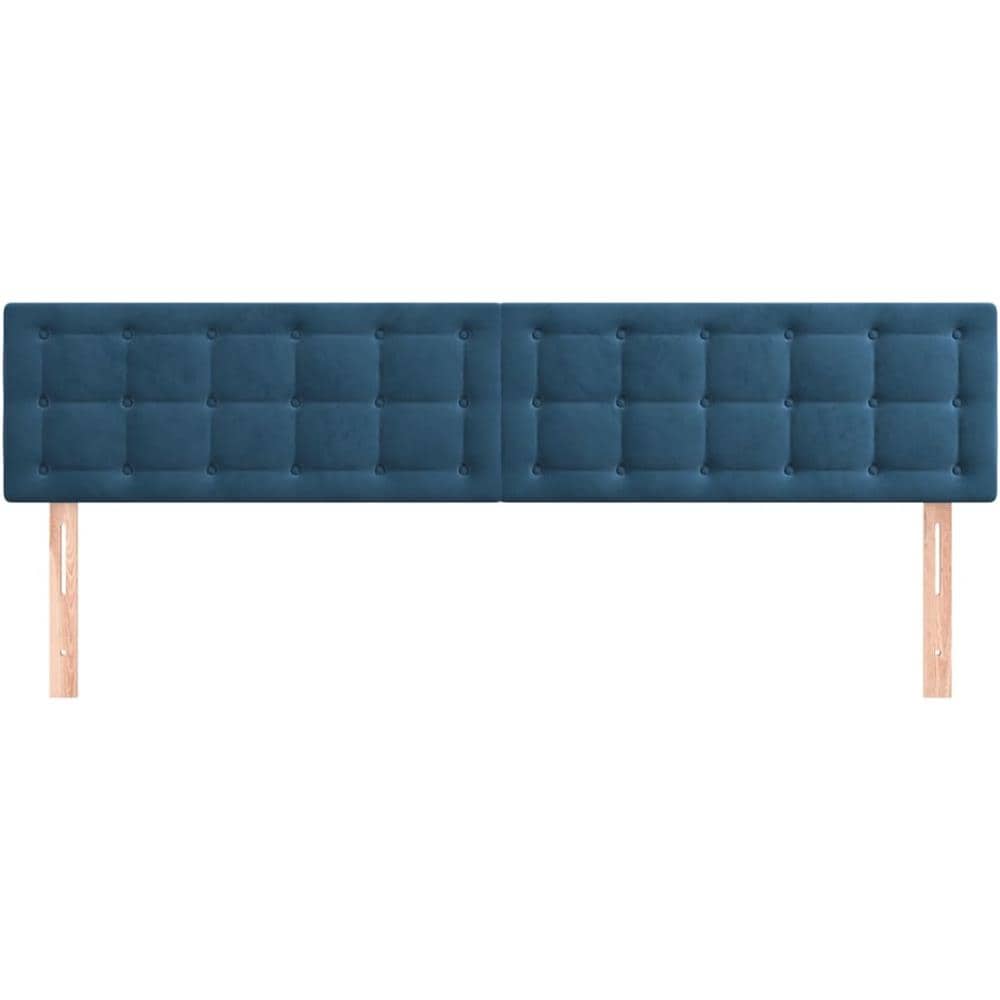 Testiera 2 Pz Blu Scuro 80x5x78/88 Cm In Velluto - Foto 3