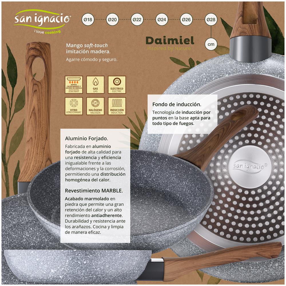 Set 4 Padelle Ø20 Ø24 Ø26 E Ø28 Daimiel, Alluminio Forgiato, Induzione - Foto 8