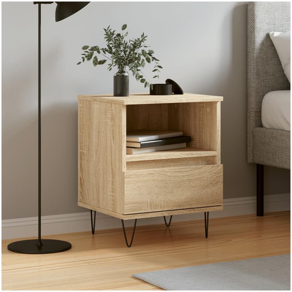 Comodino Rovere Sonoma 40x35x50 Cm In Legno Multistrato - Foto 1
