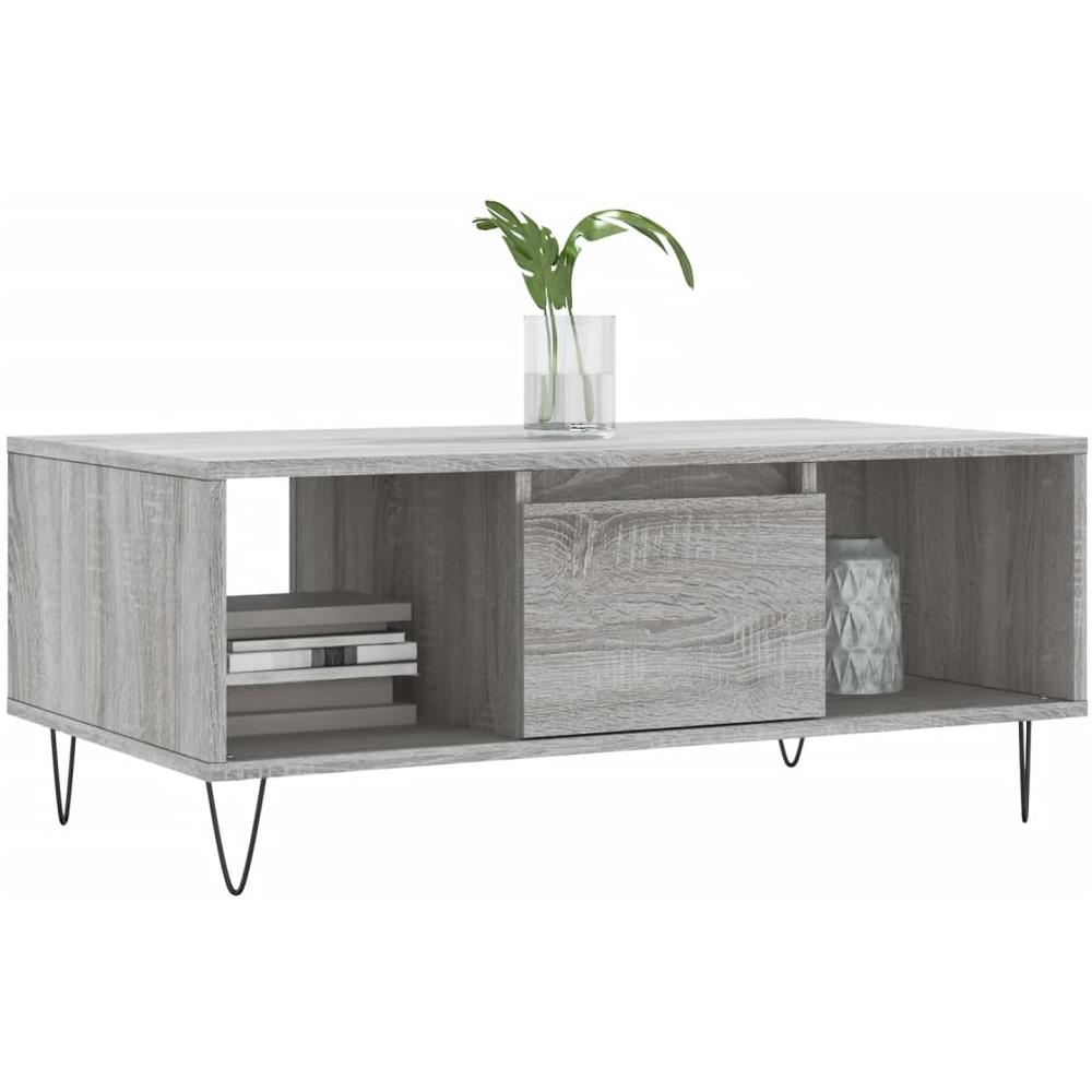 Tavolino Salotto Grigio Sonoma 90x50x36,5 Cm Legno Multistrato - Foto 3