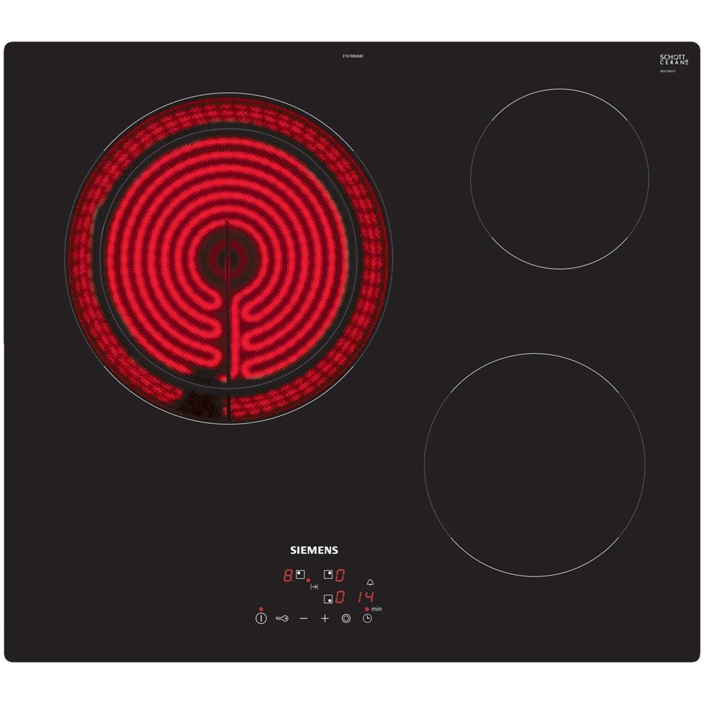 Piano Cottura ET61RBKB8E Elettrico 3 Zone Cottura da 59.2 cm Vetroceramica Colore Nero - Foto 1