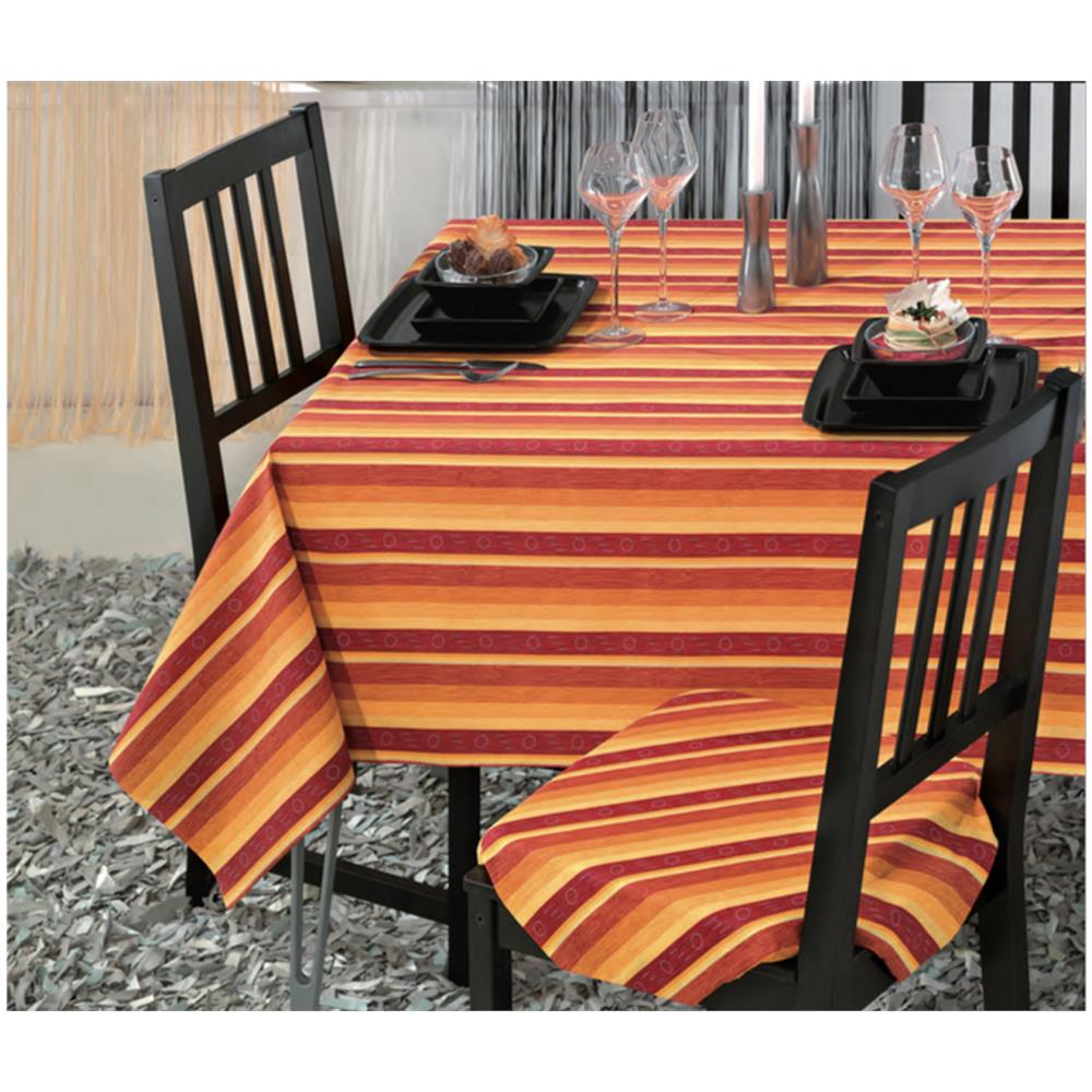 Tovaglia Copritavolo Resinata Antimacchia Modello Colorado Made In Italy 140x230 Arancio - Foto 2