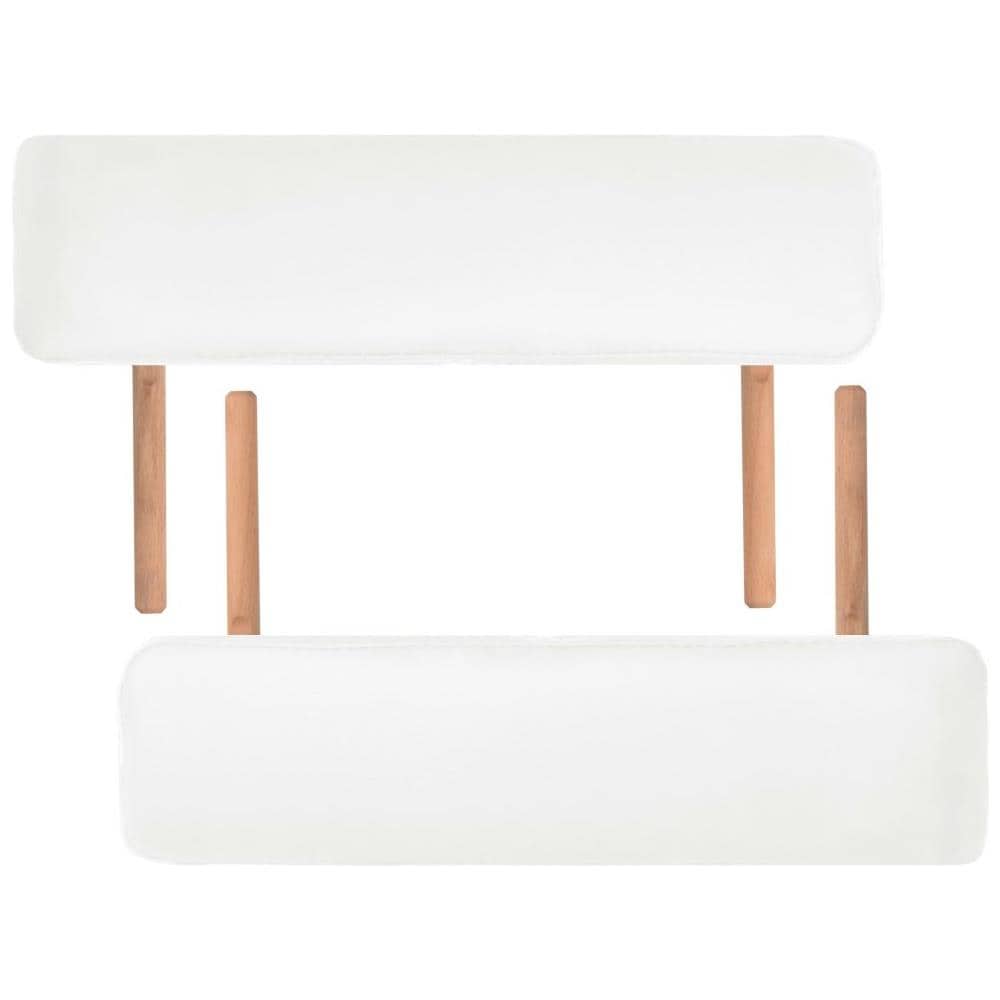 Lettino Massaggio Pieghevole A 2 Zone Imbottitura 10 Cm Bianco - Foto 7