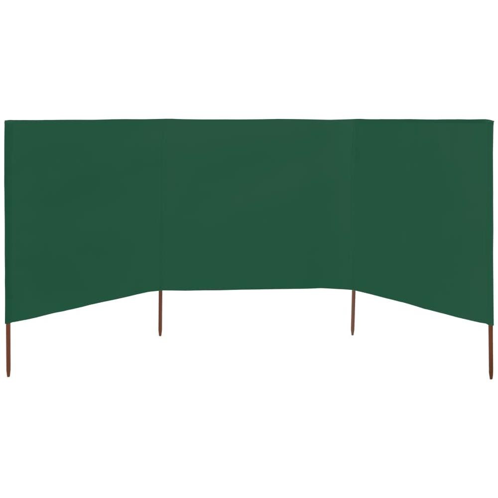 Paravento A 3 Pannelli In Tessuto 400x120cm Verde - Foto 2