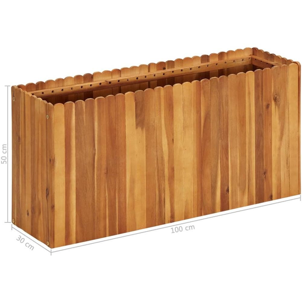 Fioriera Da Giardino 100x30x50 Cm In Legno Massello Di Acacia - Foto 6