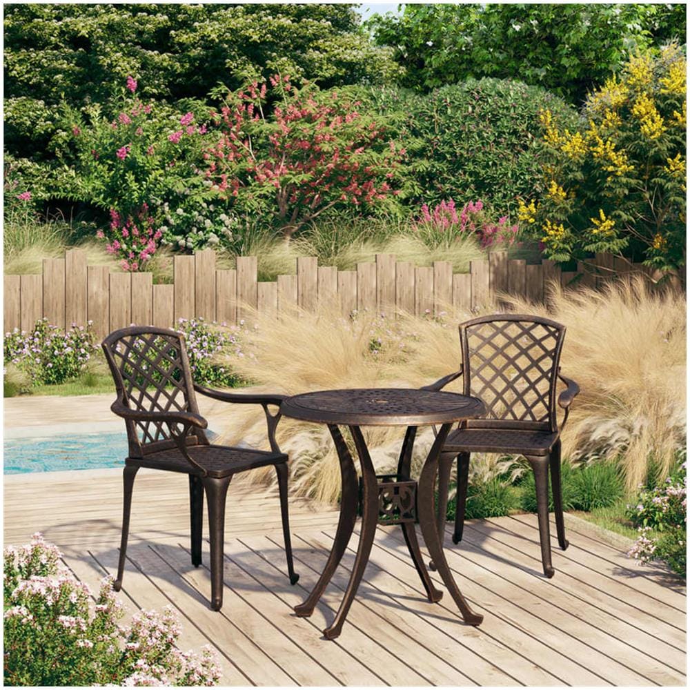 Set Da Bistrot 3 Pz In Alluminio Pressofuso Bronzo - Foto 1