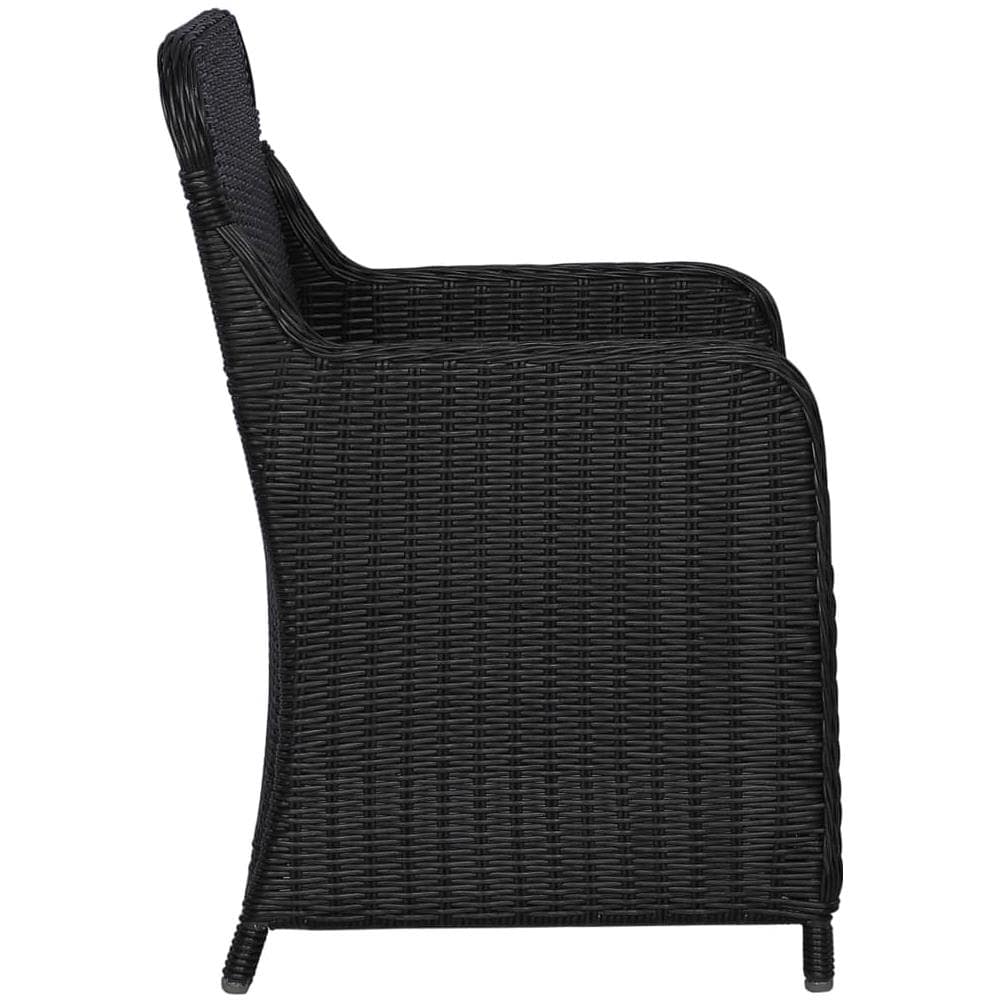 Set Mobili Da Pranzo Per Giardino 3 Pz Nero - Foto 8