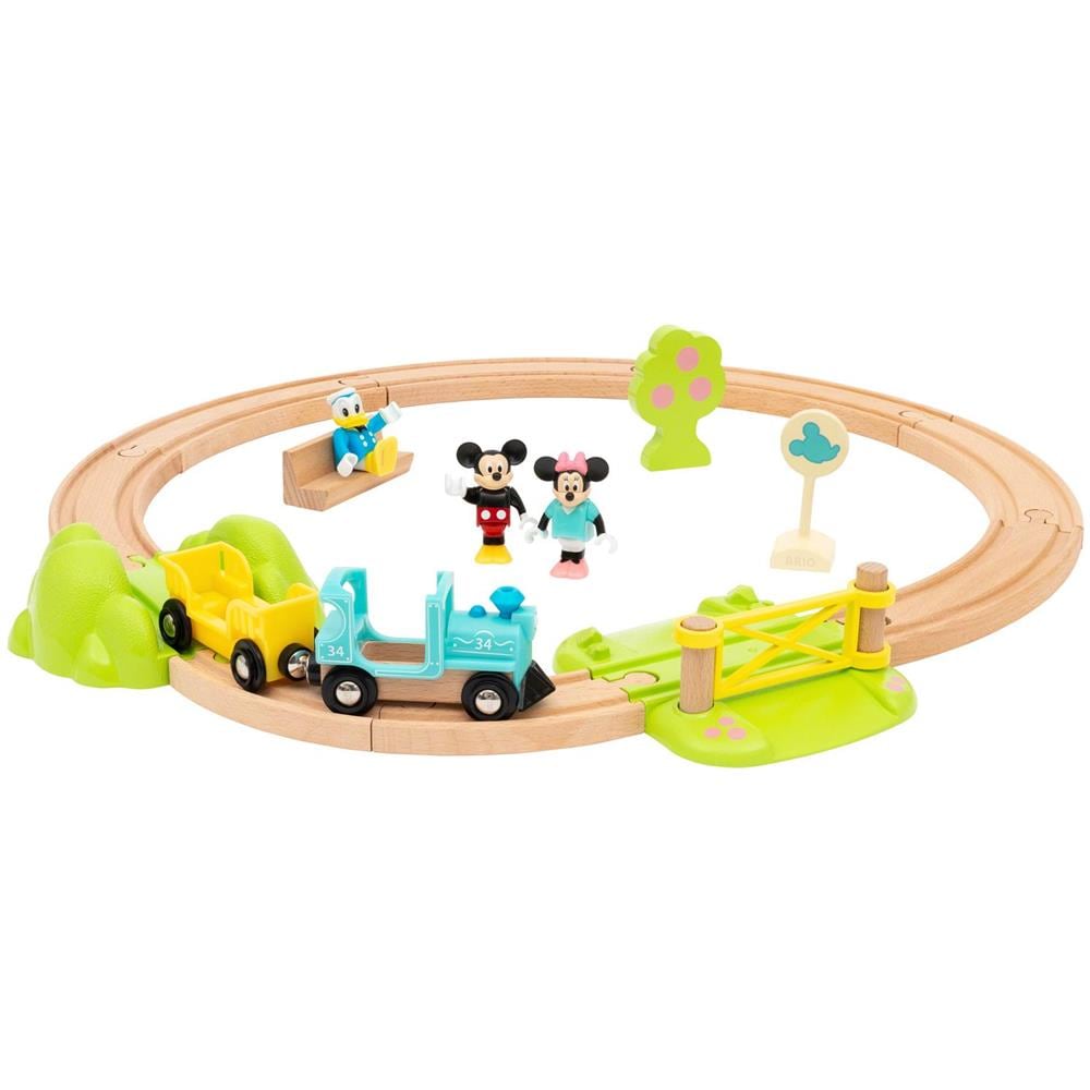 Disney Circuit Mickey Mouse - Set Completo 18 Pezzi - Circuito Trenino In Legno - Ravensburger - Da 3 Anni - 32277 - Foto 7