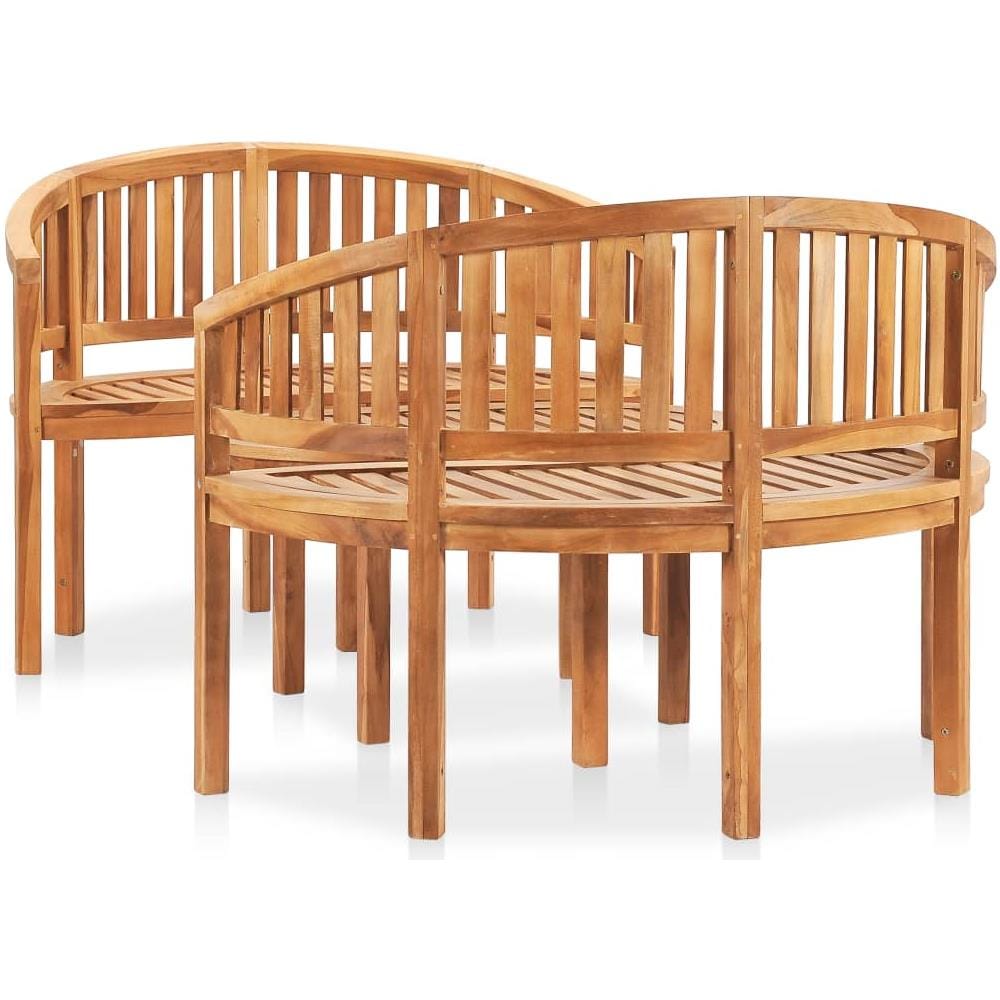 Set Salotto da Giardino 3 pz Design Curvo in Massello di Teak - Foto 2