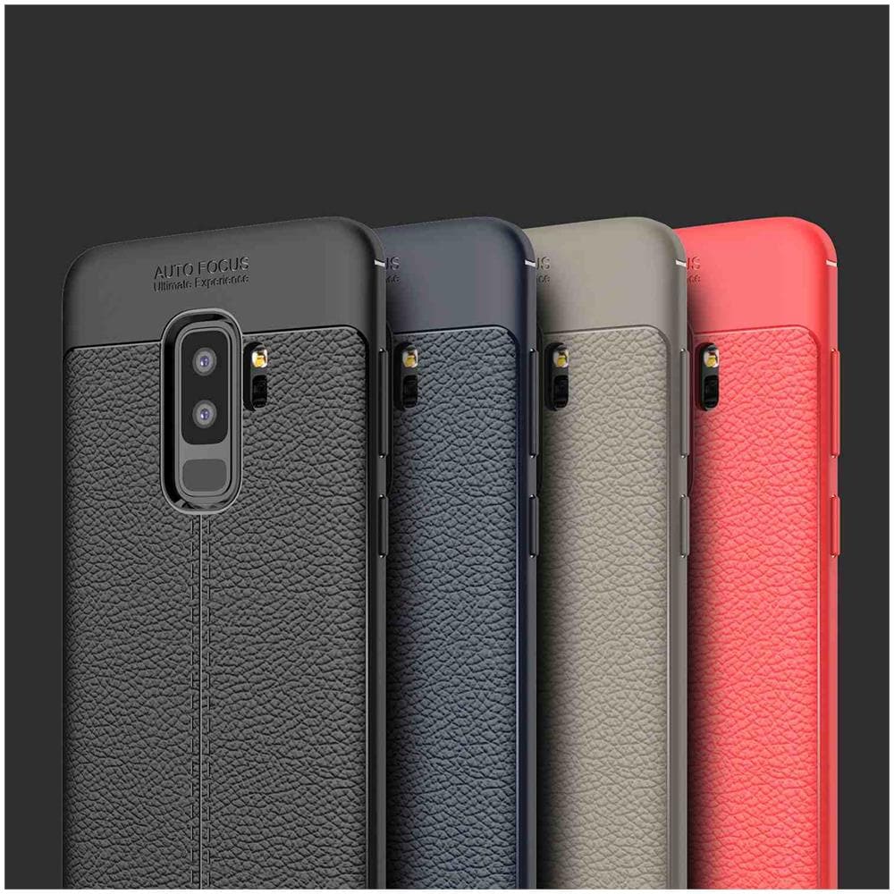 Custodia Compatibile Con Samsung Galaxy S9 Plus In Nero Profondo - Coperchio Protettivo In Silicone Tpu Con Applicazione Di Finta Pelle Nobile - Foto 8