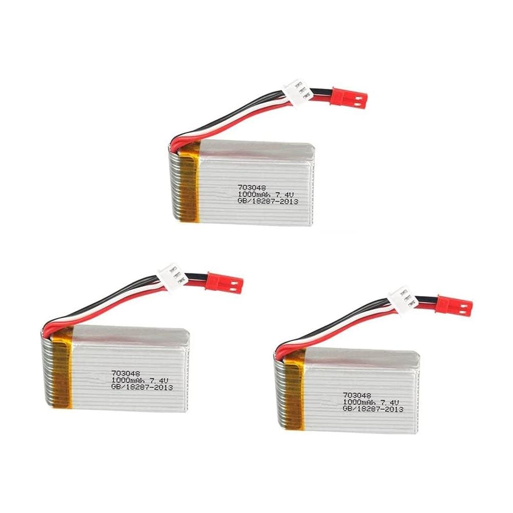 3 Pezzi Batteria Lipo Ricaricabile (7.4v 700mah) Per Rc Drone Quadricottero Mjx X600 - Foto 1