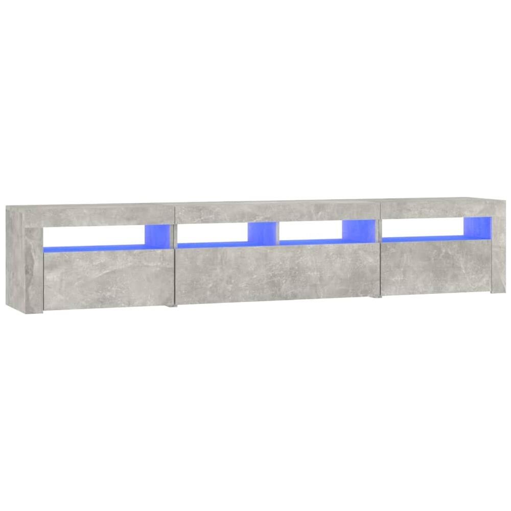 Mobile Porta TV con Luci LED Grigio Cemento 210x35x40 cm - Foto 2