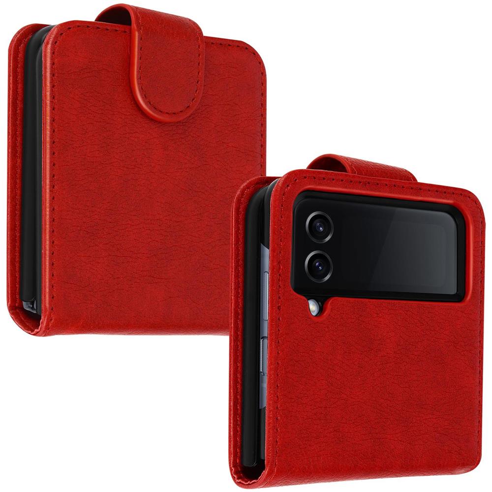 Cover Per Samsung Galaxy Z Flip4, Copertina Con Linguetta Magnetica Rossa - Foto 2