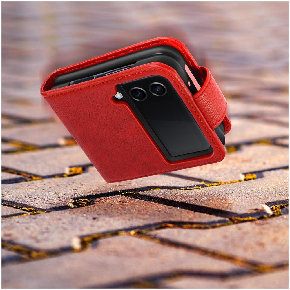Cover Per Samsung Galaxy Z Flip4, Copertina Con Linguetta Magnetica Rossa - Foto 5