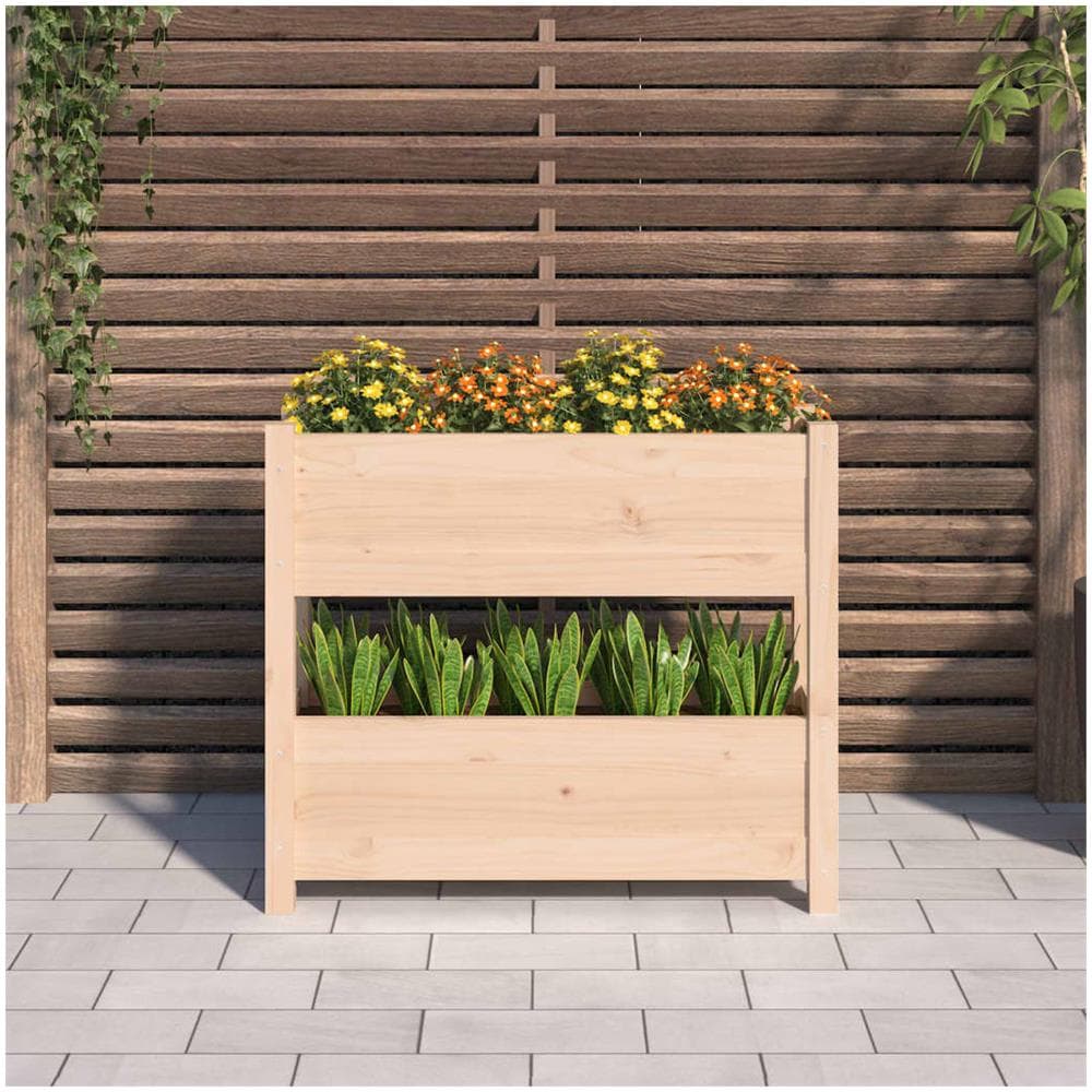 Fioriera 77x25x66 Cm In Legno Massello Di Pino - Foto 2