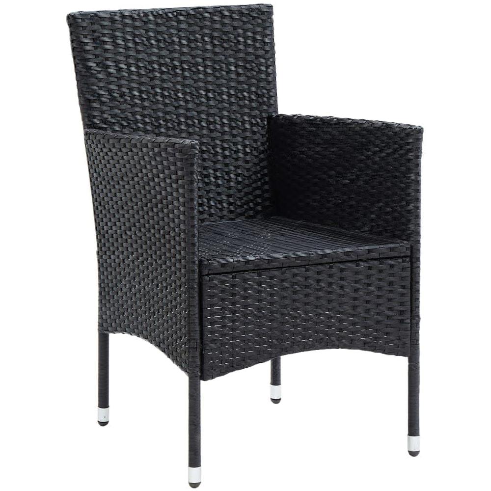 Set Da Pranzo Per Giardino 5 Pz Con Cuscini Polyrattan Nero - Foto 2