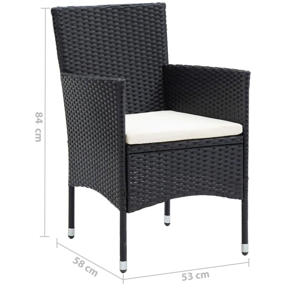 Set Da Pranzo Per Giardino 5 Pz Con Cuscini Polyrattan Nero - Foto 10