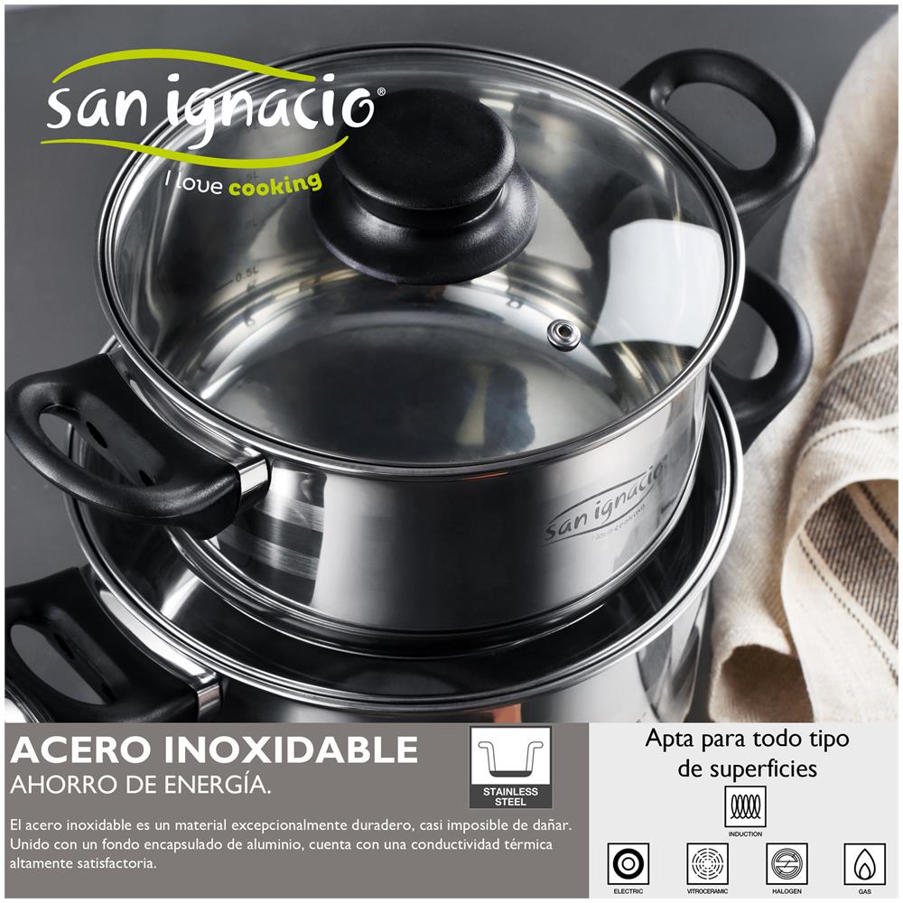 Set Di 8 Pezzi + 3 Padelle 16/20/24 Cm San Ignacio - Foto 2