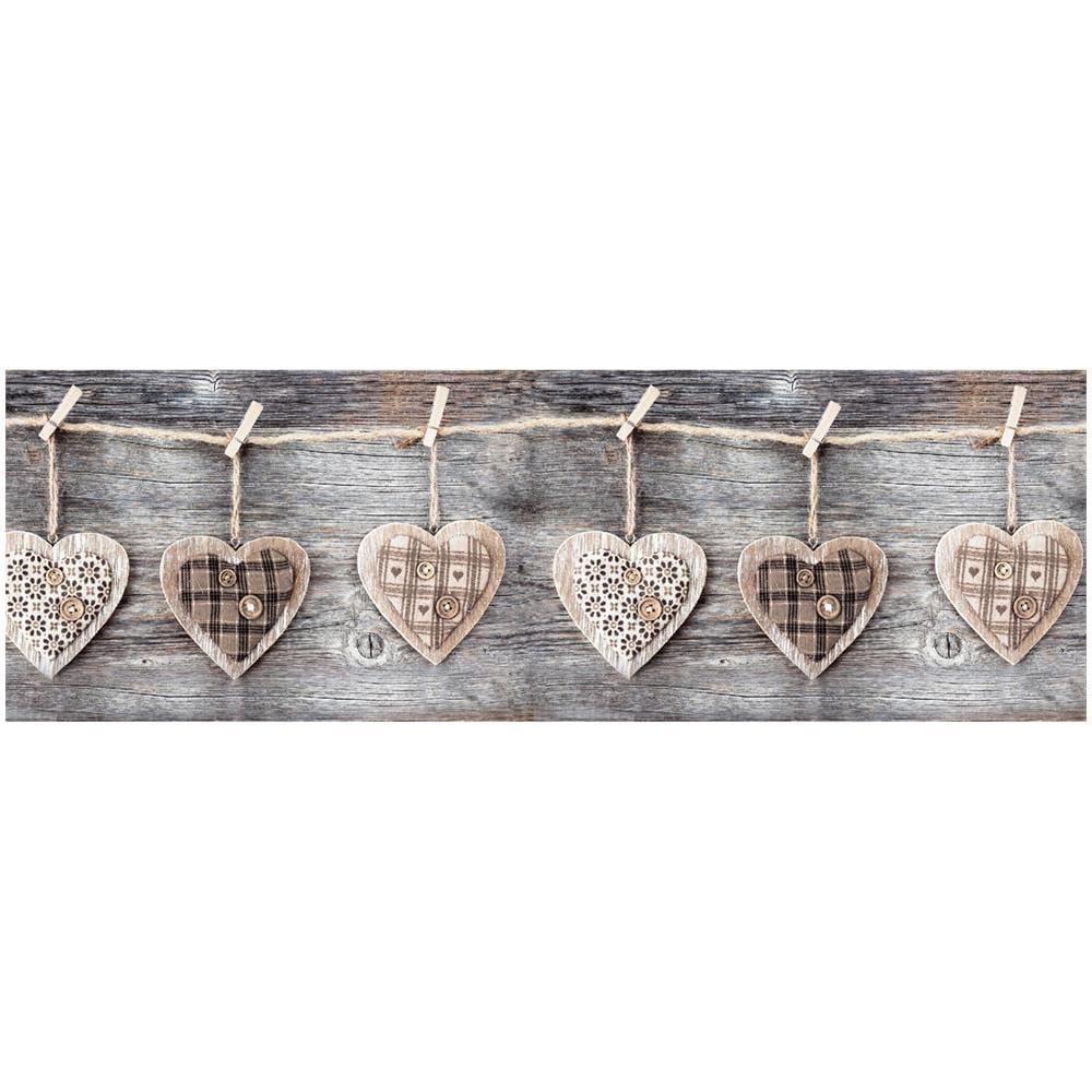 Tappeto Passatoia Cucina Antiscivolo Sottolavello Digitale Fantasie Varie 50x400 Cuori Grigio - Foto 2