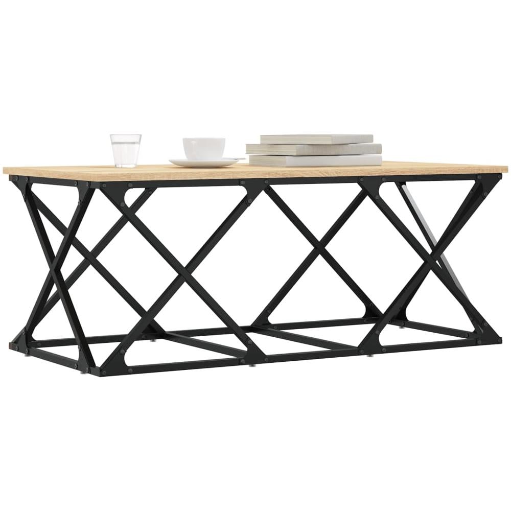 Tavolino Da Salotto Rovere Sonoma 100x49x40cm Legno Multistrato - Foto 3