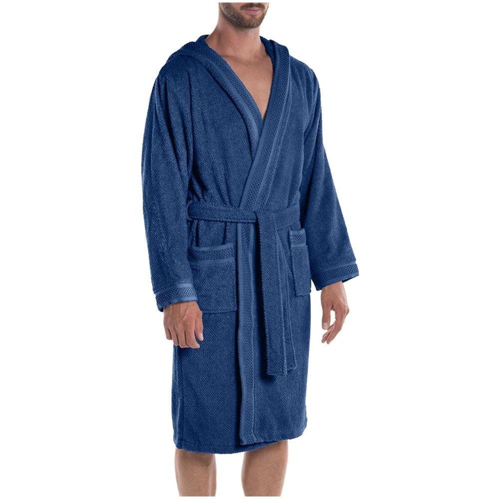 Accappatoio Con Cappuccio Spugnissima Gim In Cotone Colore Blu Misura Ml - Foto 2