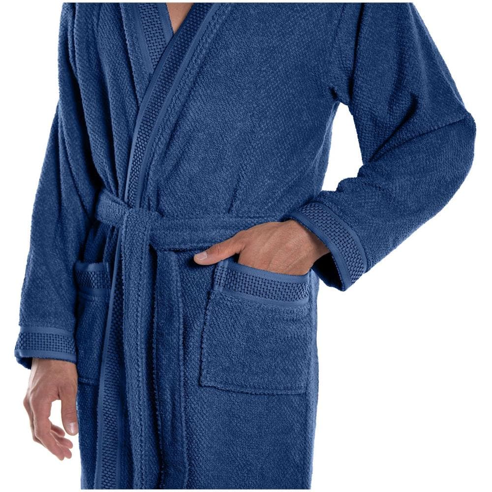 Accappatoio Con Cappuccio Spugnissima Gim In Cotone Colore Blu Misura Ml - Foto 3