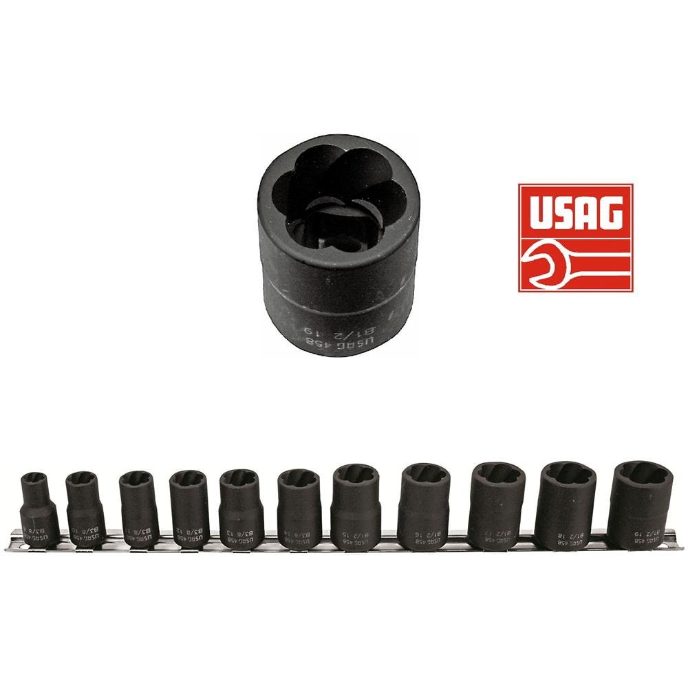 USAG - Kit Estrattore Per Viti E Bulloni Danneggiati, Assortimento Universale Con Buscole Elicoidali E Inserti - Foto 8