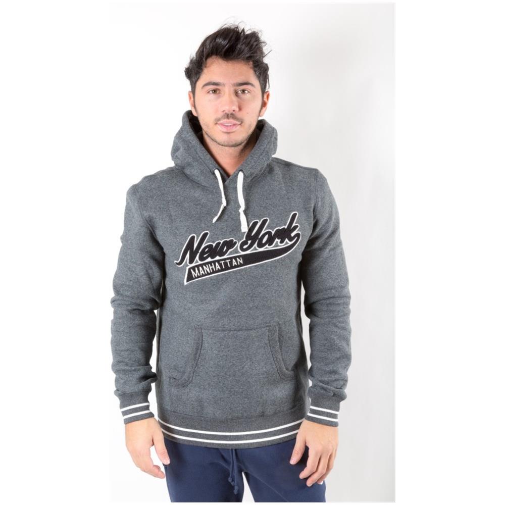 Felpa Uomo The City Chiusa Con Cappuccio Xxl Grigio - Foto 1