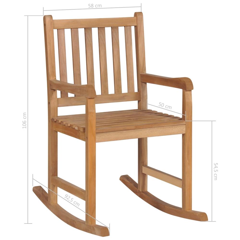 Sedia a Dondolo in Legno Massello di Teak - Foto 5