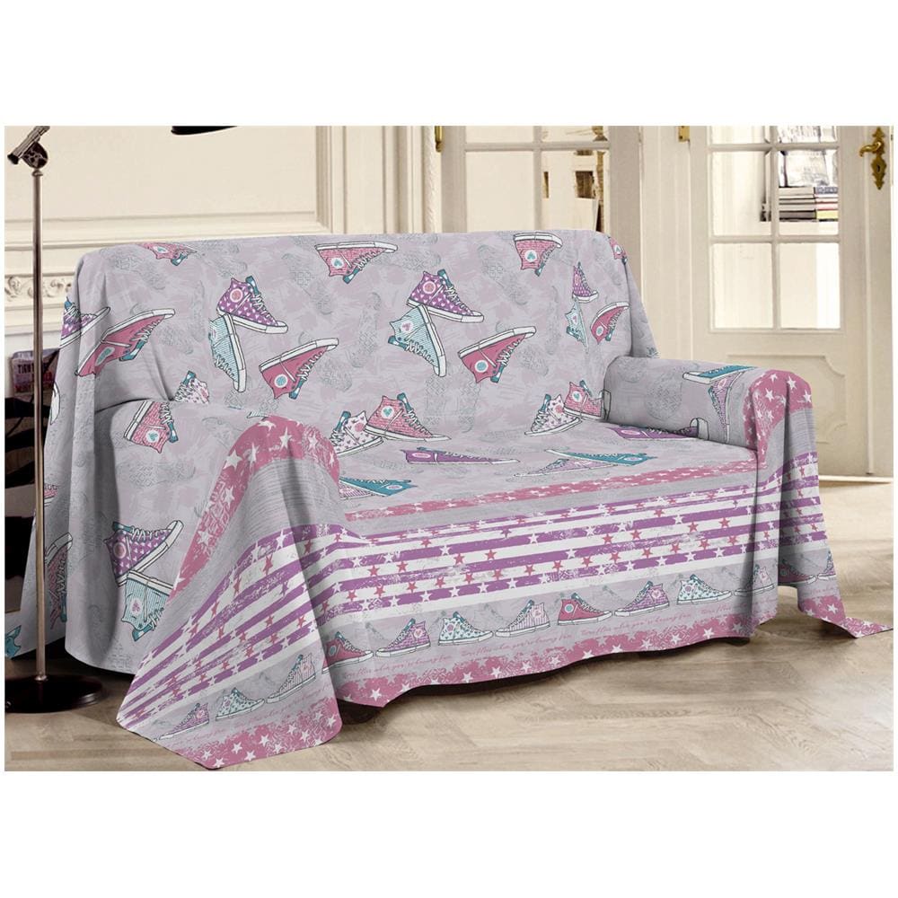 Telo Arredo Linea Pensieri Delicati In Cotone Disegno 80''s Style Rosa Matrimoniale Rosa - Foto 1