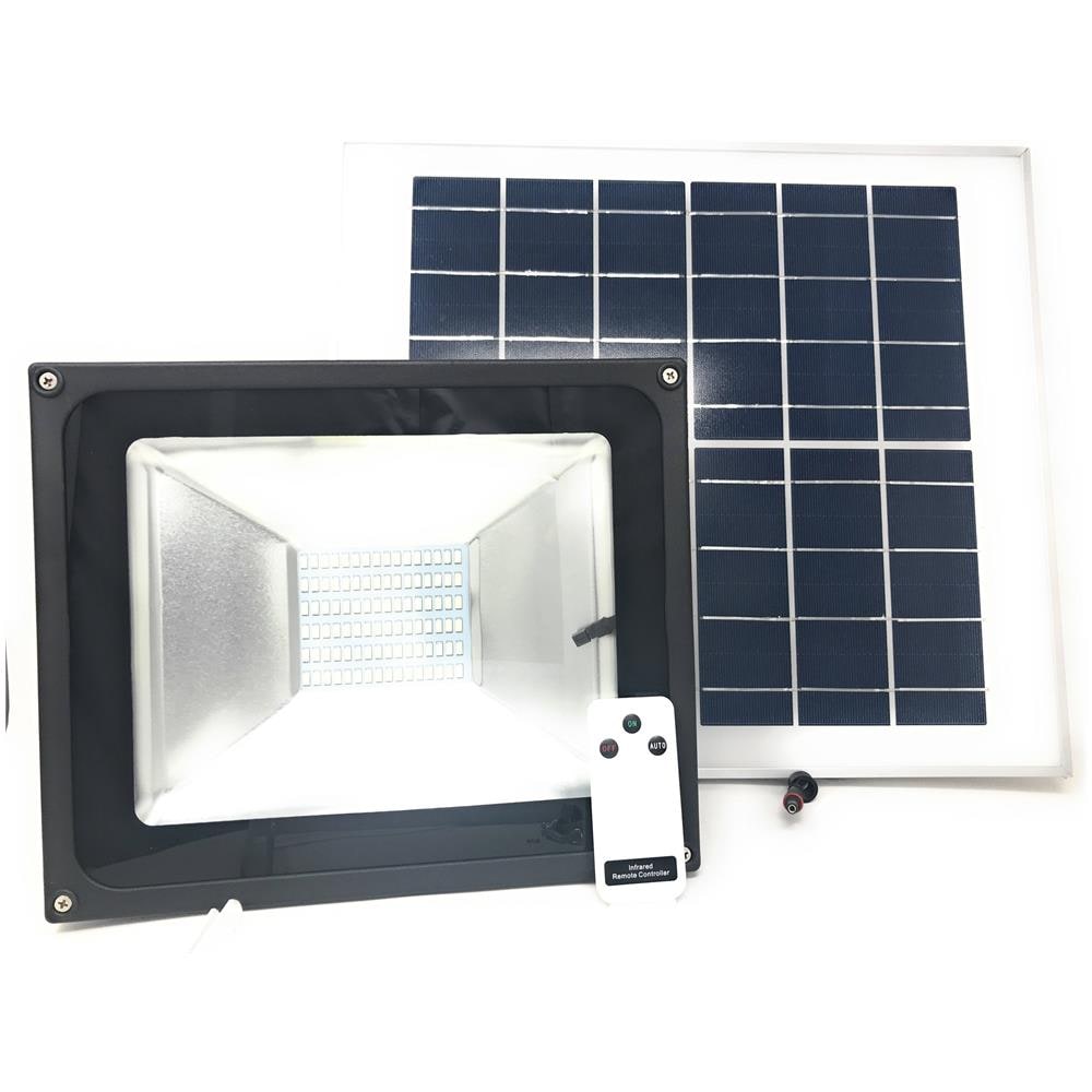 Faro A Led Da 100w Smd Luce Bianca Con Pannello Solare, Sensore E Telecomando - Foto 1