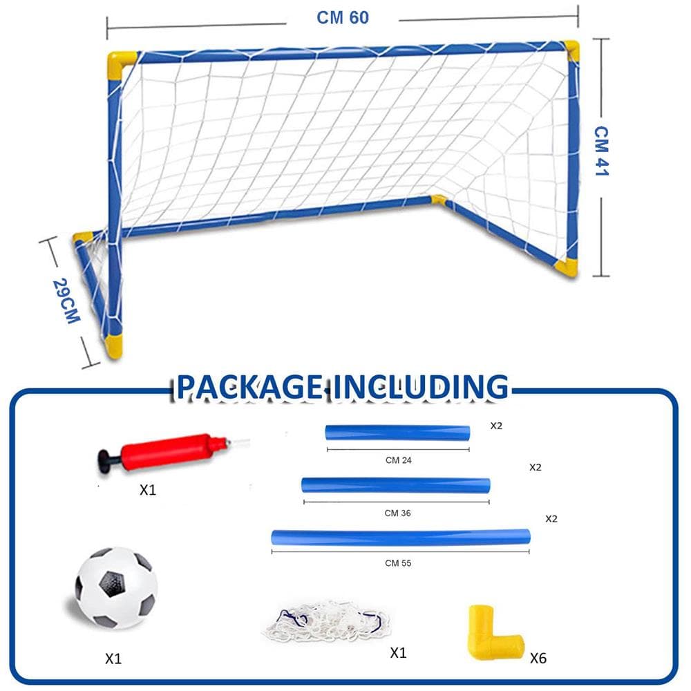 Porta Da Calcio Con Pallone Per Bambini - Set Rete Da Calcetto Con Gonfiatore E Pallone 60 X 41 X 29 Cm - Foto 2
