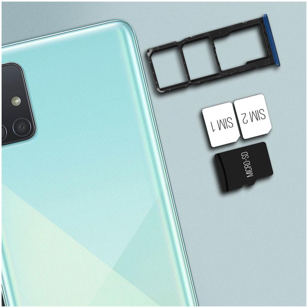 Alloggio Sim Samsung Galaxy A51 Supporto Scheda Sim + Scheda Micro Sd - Blu - Foto 2