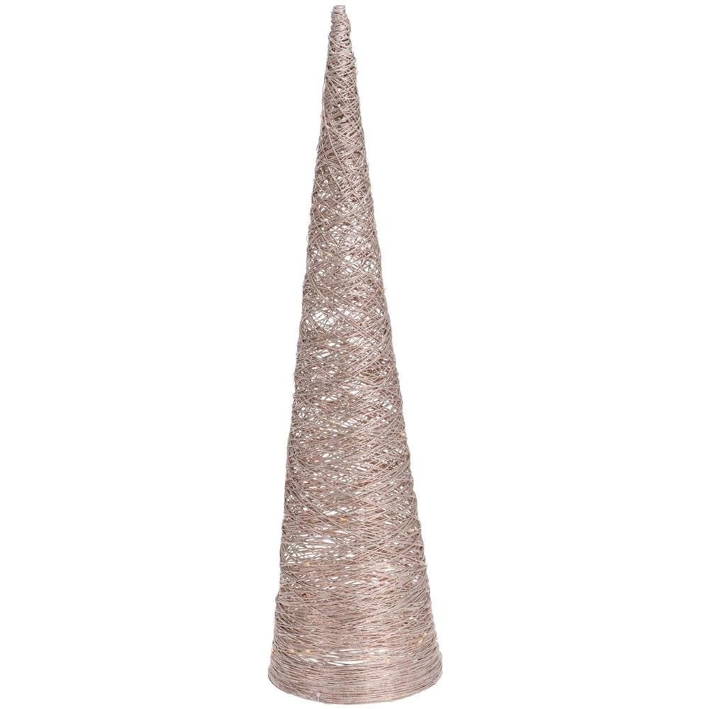 Albero A Forma Di Cono Con 40 Led 80cm Oro - Foto 1