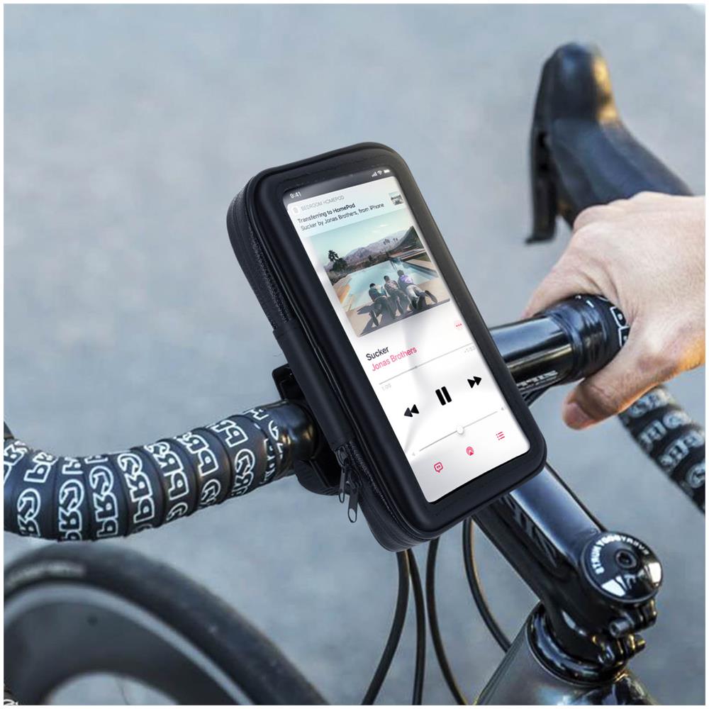 Supporto Bici E Moto Per Manubrio Smartphone Custodia Impermeabile Con Cerniera - Foto 2