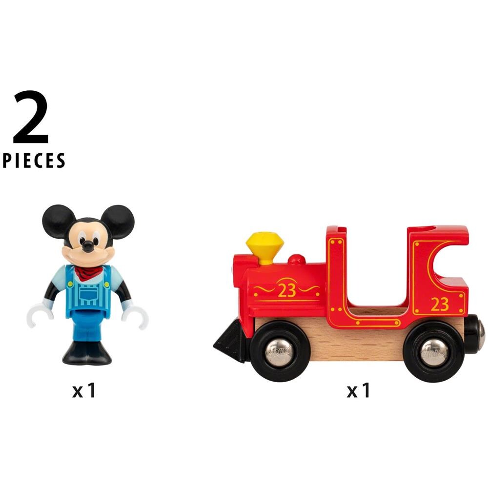 Disney Mickey Mouse & Locomotiva - Trenino Senza Batteria Per Circuito Trenino In Legno - Ravensburger - Da 3 Anni - 32282 - Foto 2