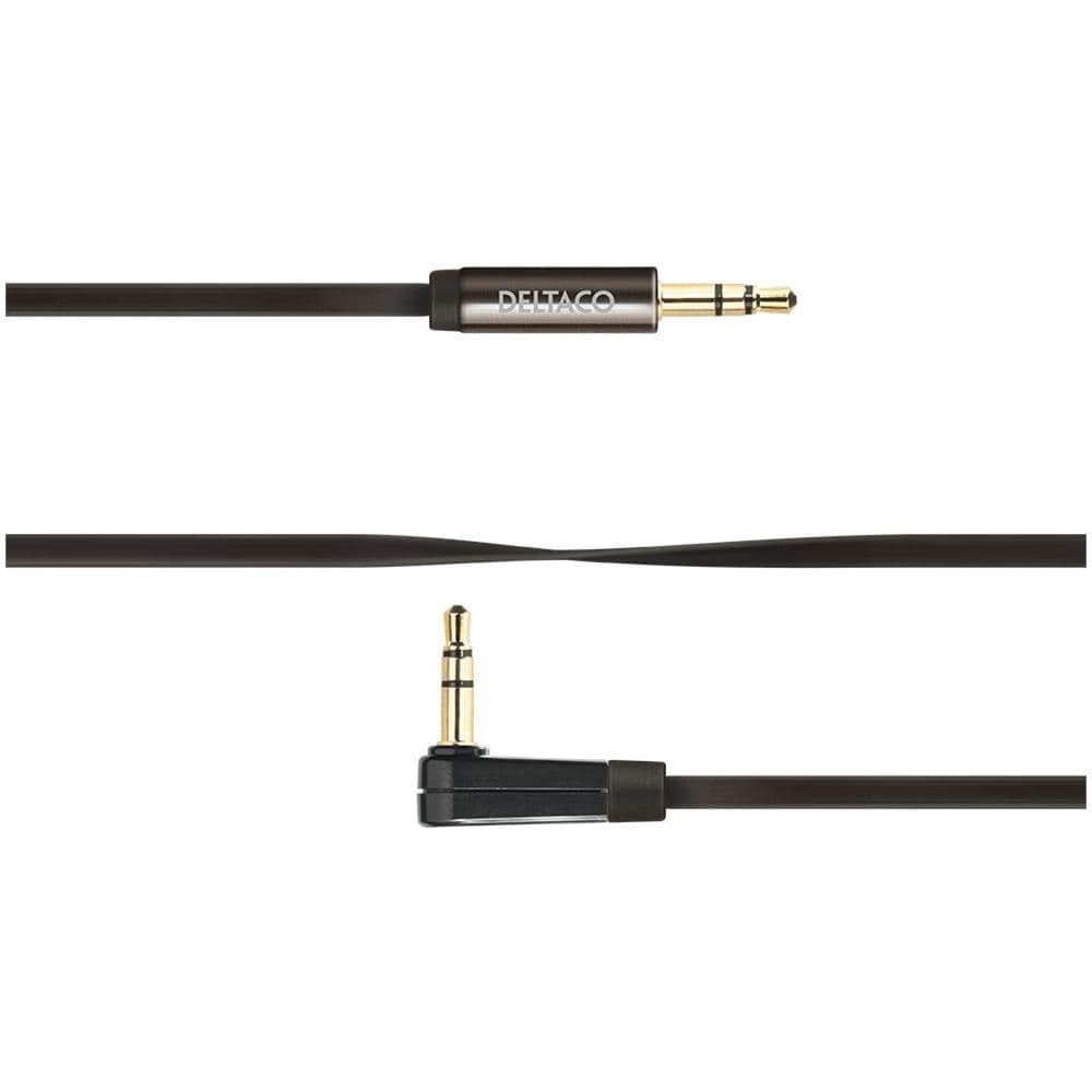 Cavo Audio Deltaco, Angolato Da 3,5 Mm Maschio A 3,5 Mm Maschio, 1 M, Nero - Foto 1