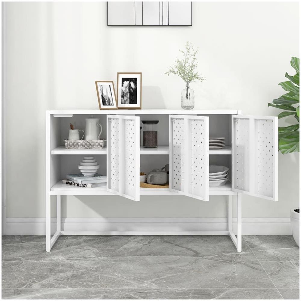 Credenza Bianca 105x35x75 Cm In Acciaio - Foto 3