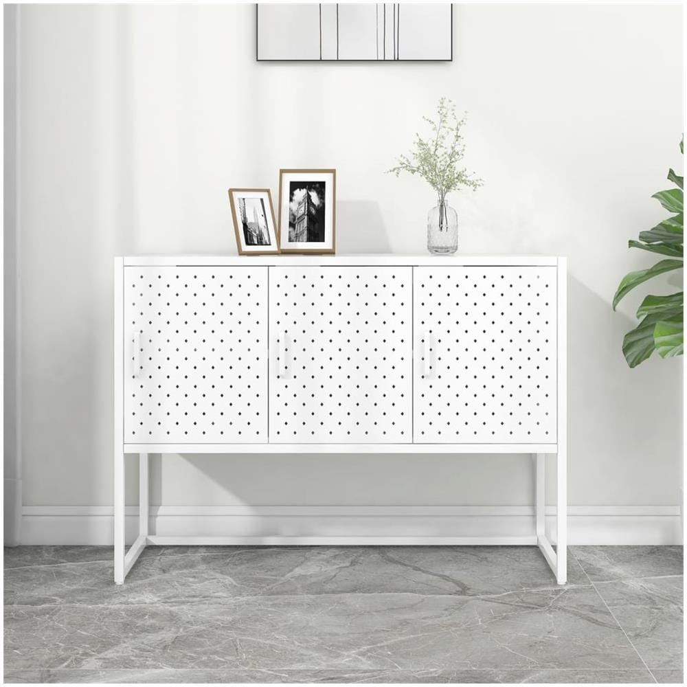 Credenza Bianca 105x35x75 Cm In Acciaio - Foto 1