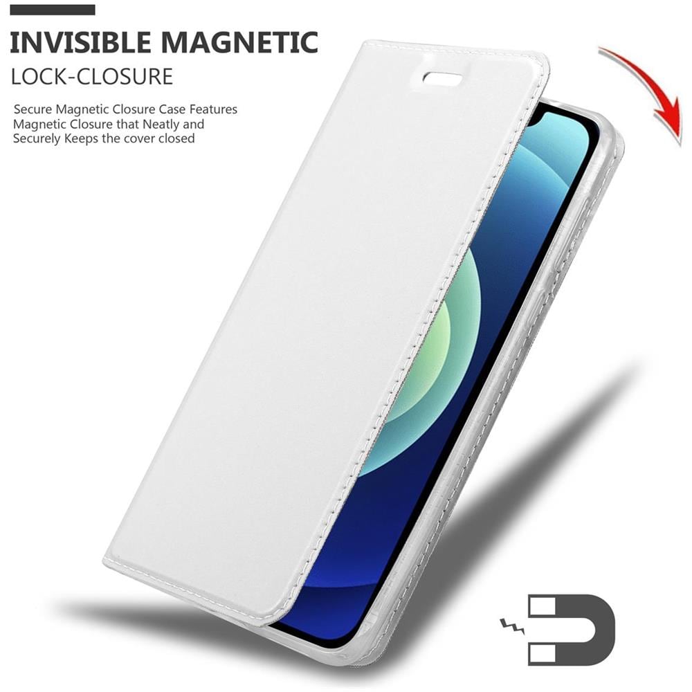 Cadorabo Custodia Compatibile Con Apple Iphone 12 Mini (5,4"" Zoll) In Classy Argento - Coperchio Protettiva Con Chiusura Magnetica, Funzione Stand E Tasca Per Le Carte - Foto 8
