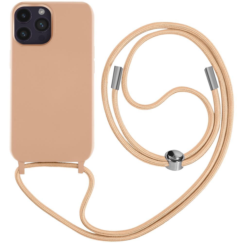 Cover Semirigida Per Iphone 14 Pro Max Cordino Nylon 80 Cm Rose Gold - Foto 1
