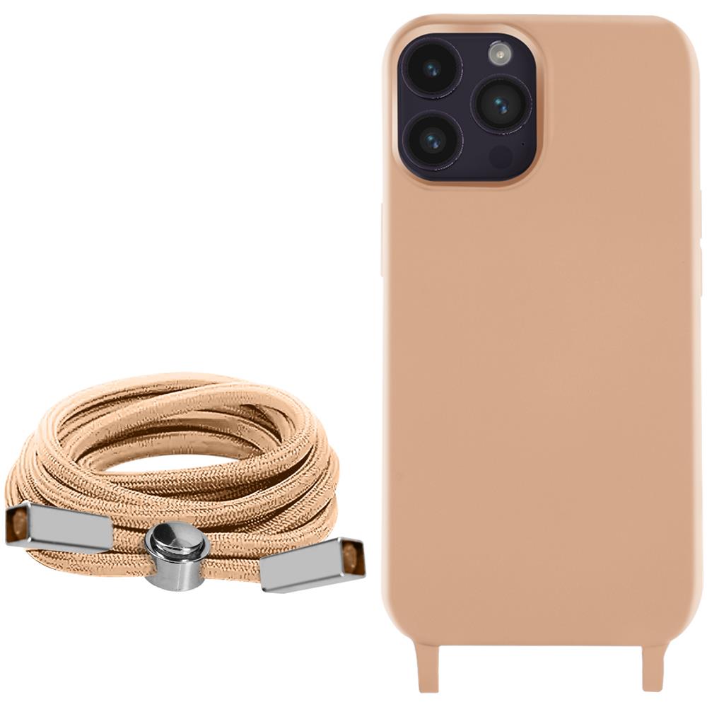 Cover Semirigida Per Iphone 14 Pro Max Cordino Nylon 80 Cm Rose Gold - Foto 5