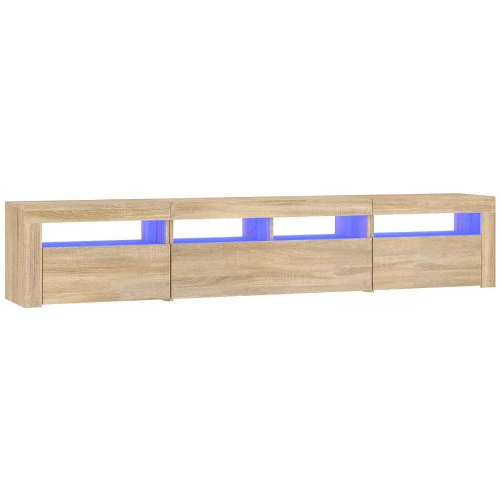 Mobile Porta Tv Con Luci Led Rovere Sonoma 210x35x40 Cm - Foto 2