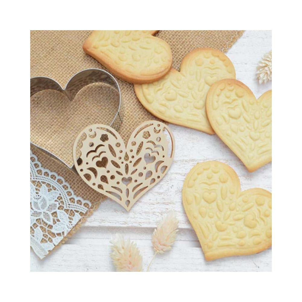 Kit Tagliabiscotti Cuore + 2 Penne Al Cioccolato Blu Notte E Fondente - Foto 2