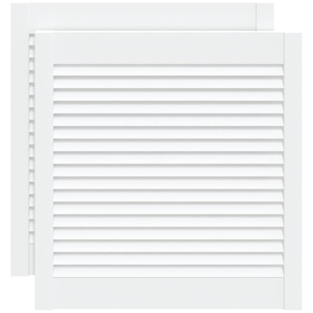 Ante a Lamelle Bianche 2 pz Bianche 61,5x59,4 cm Legno di Pino - Foto 1