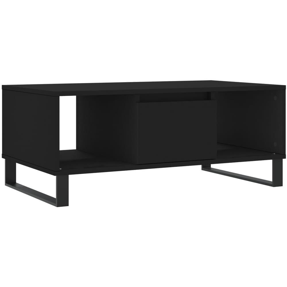 Tavolino Da Salotto Nero 90x50x36,5 Cm In Legno Multistrato - Foto 2