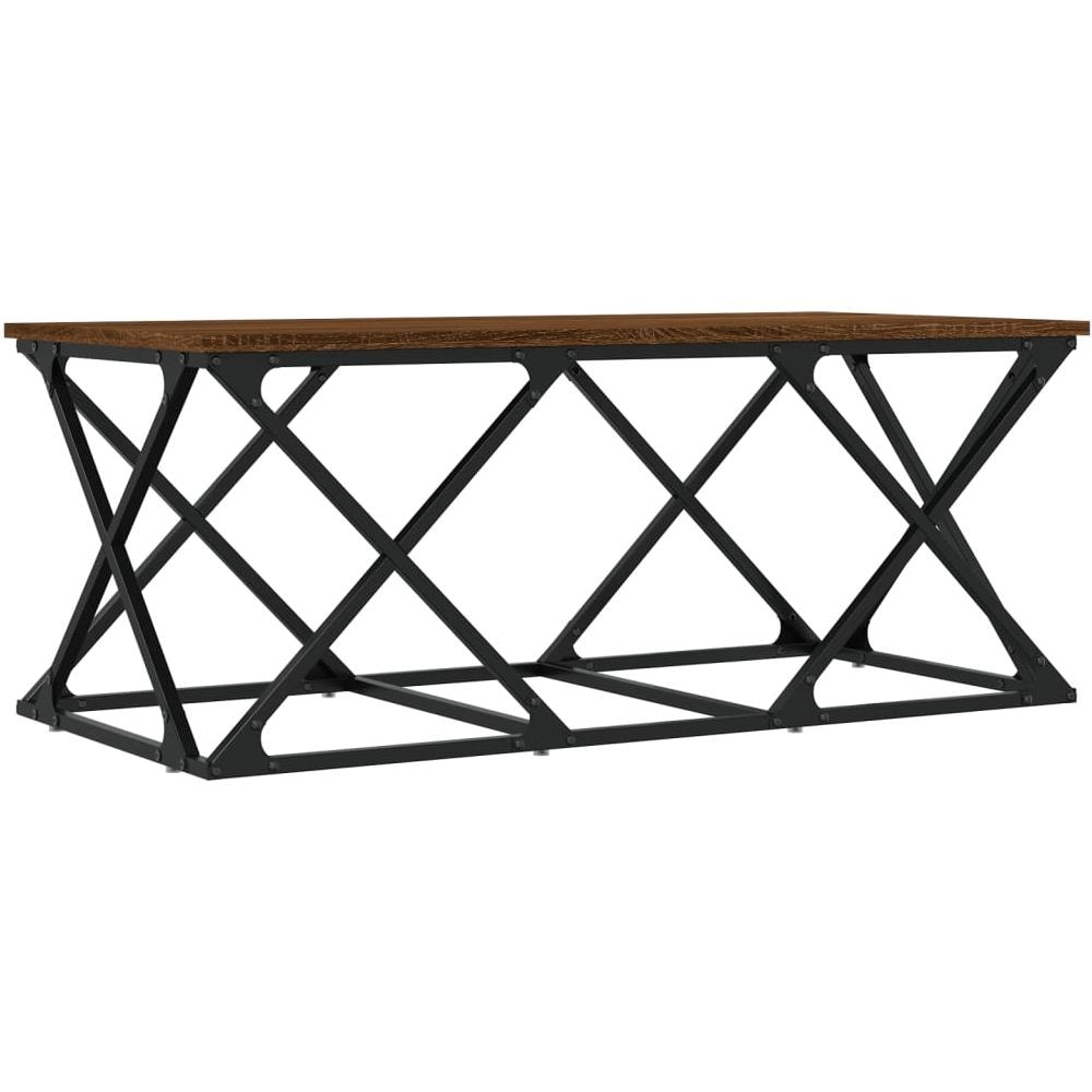 Tavolino Salotto Rovere Marrone 100x49x40 Cm Legno Multistrato - Foto 2