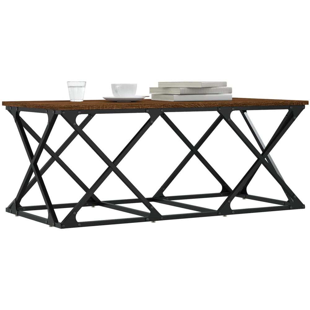 Tavolino Salotto Rovere Marrone 100x49x40 Cm Legno Multistrato - Foto 3