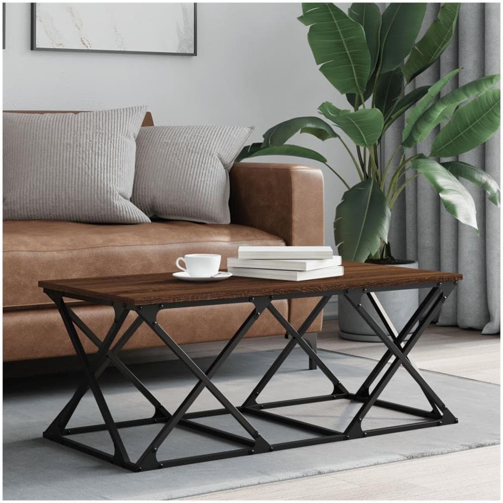 Tavolino Salotto Rovere Marrone 100x49x40 Cm Legno Multistrato - Foto 1