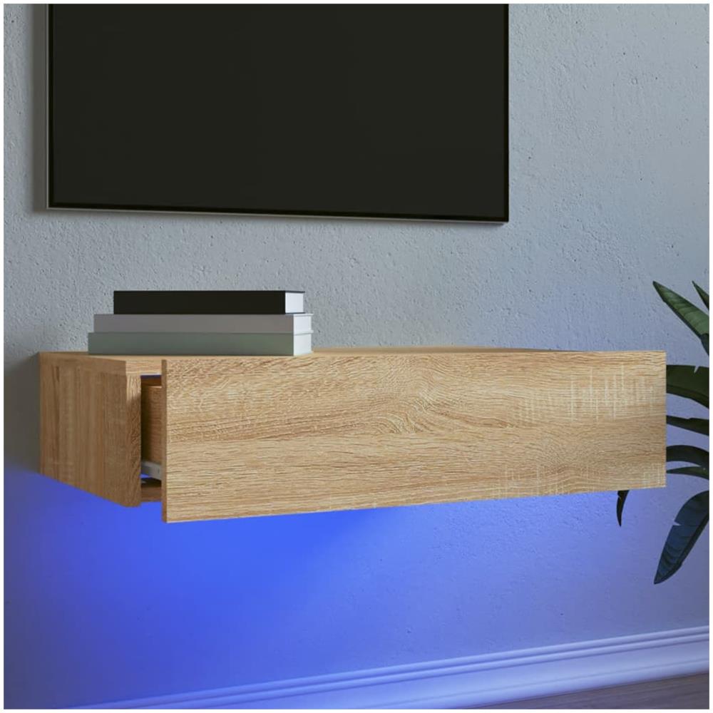 Mobile Porta Tv Con Luci Led Rovere Sonoma 60x35x15,5 Cm - Foto 1